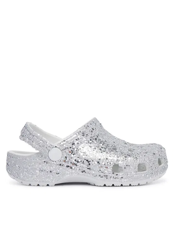 Шлепанцы Classic Dazzle Glitter Clog K Crocs, серебро