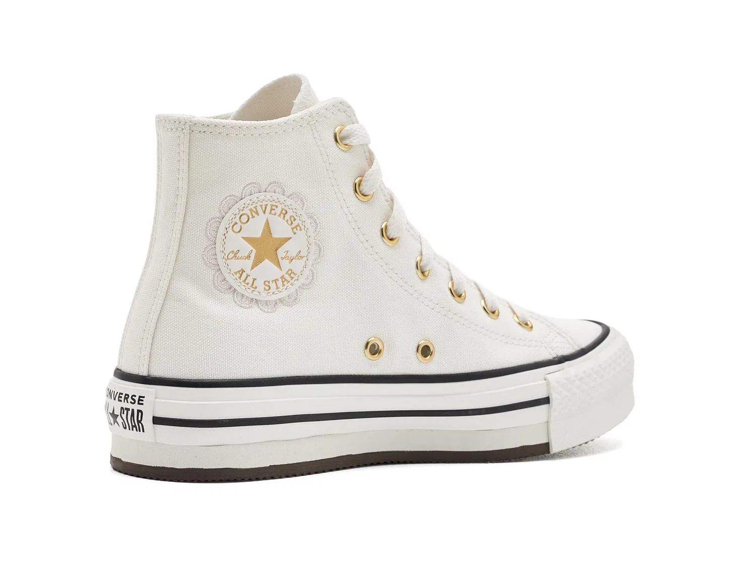 Кеды Chuck Taylor All Star Lift Platform Lace (для детей постарше) Converse Kids, Vintage White/Vintage White — фото 4