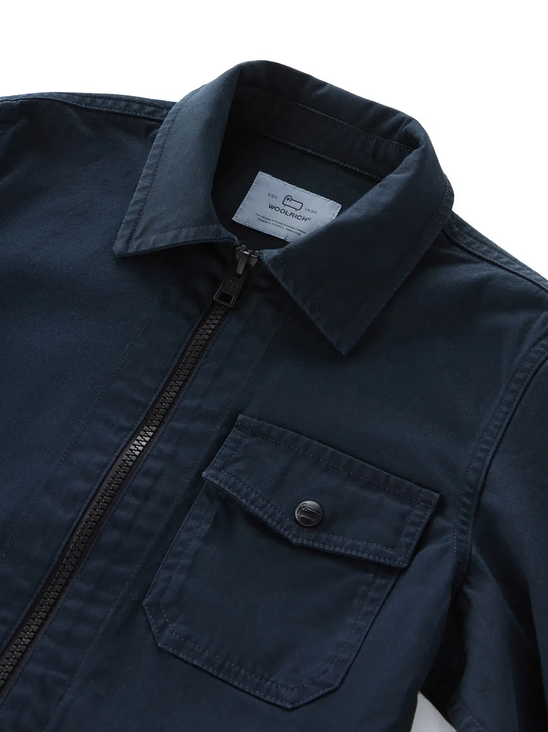 Рубашка на молнии с длинным рукавом Woolrich, темно-синий — фото 3