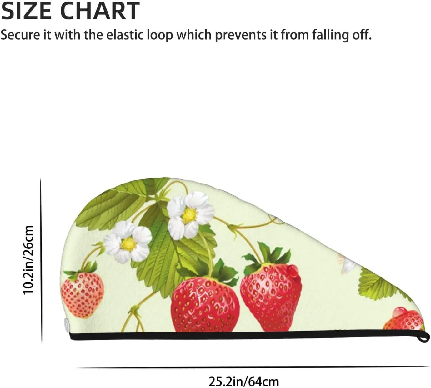 Шапочка для душа, клубника, COMAAM, 64x26 см, Beautiful Strawberry — фото 4