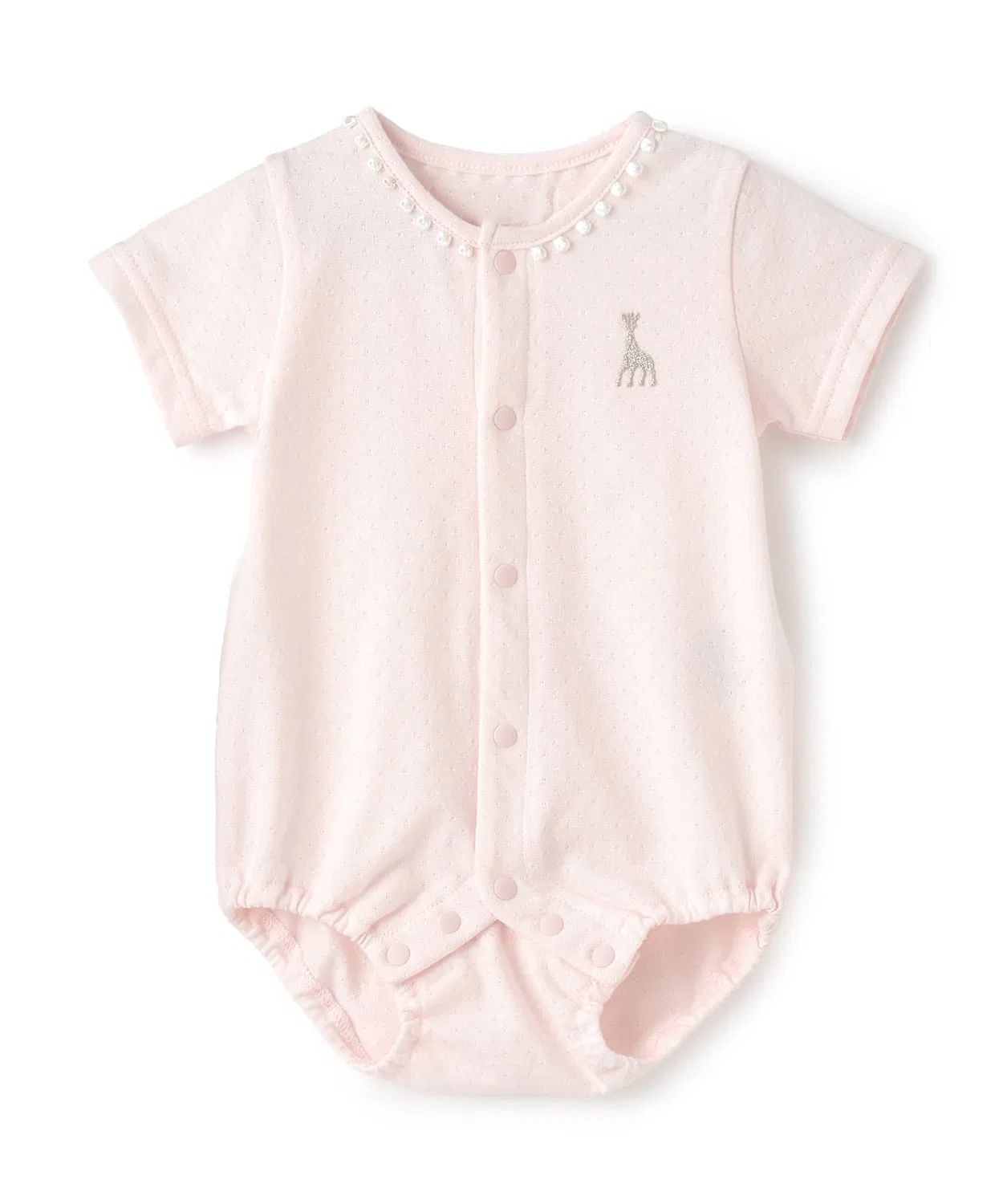 Детский боди-комбинезон с коротким рукавом и кружевом Sophie la girafe, Pink