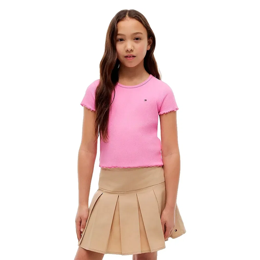 Футболка с коротким рукавом Essential Rib Tommy Hilfiger, розовый