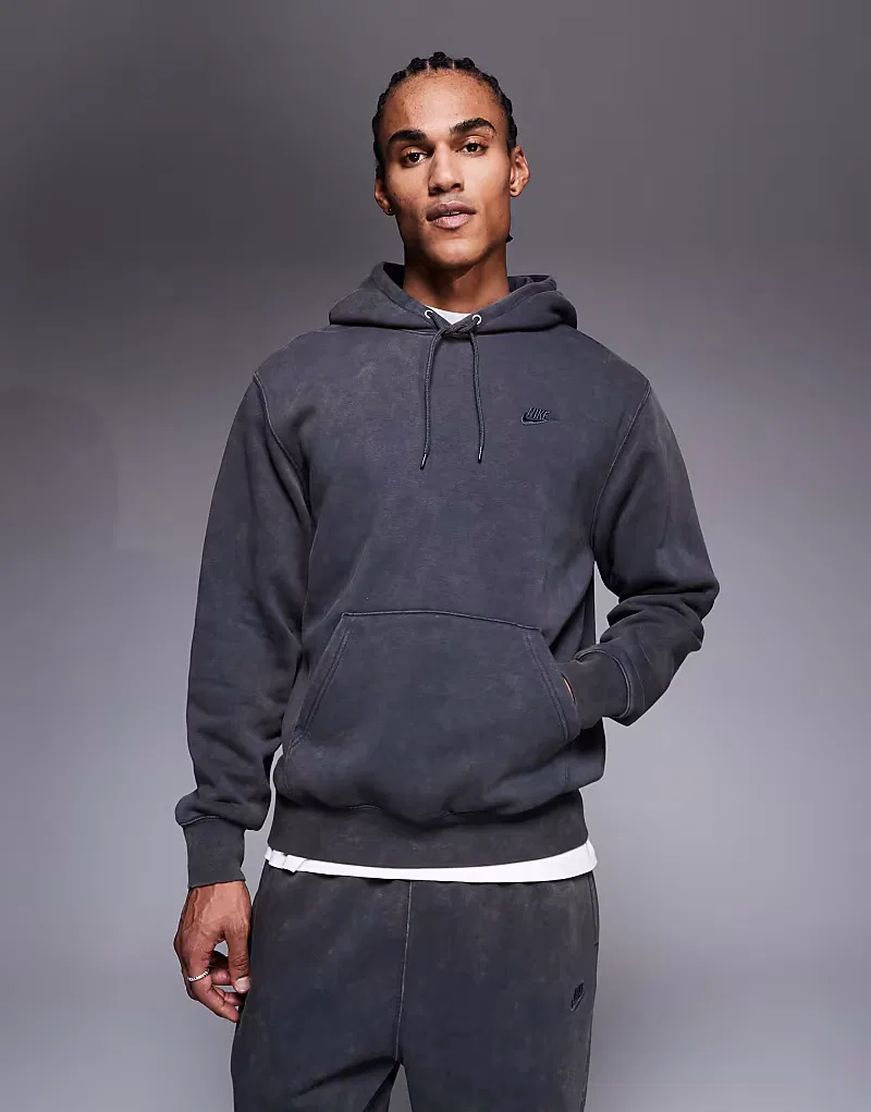 Худи Nike Club Wash темно-серый