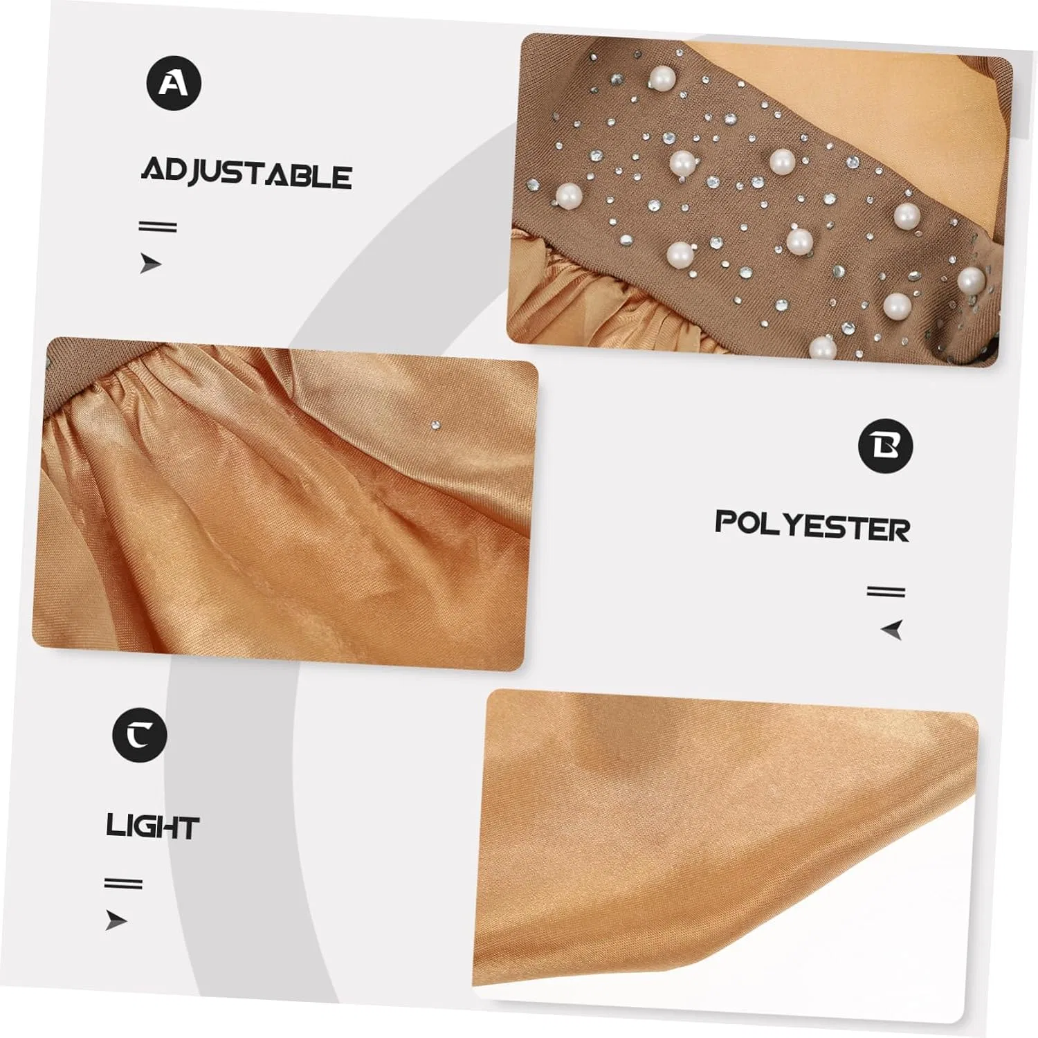 Шапочка для душаs Pack of 8, Polyester, FRCOLOR, Gold — фото 4