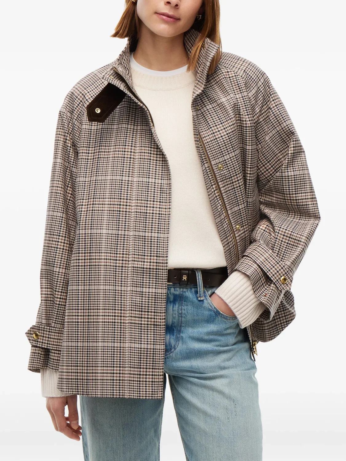 Клетчатая куртка Tommy Hilfiger, нейтральные цвета — фото 3
