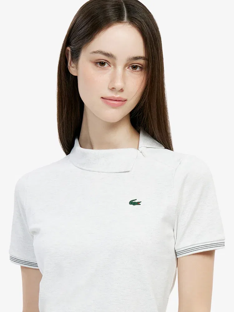 Футболка-поло LACOSTE Silver с молнией — фото 2