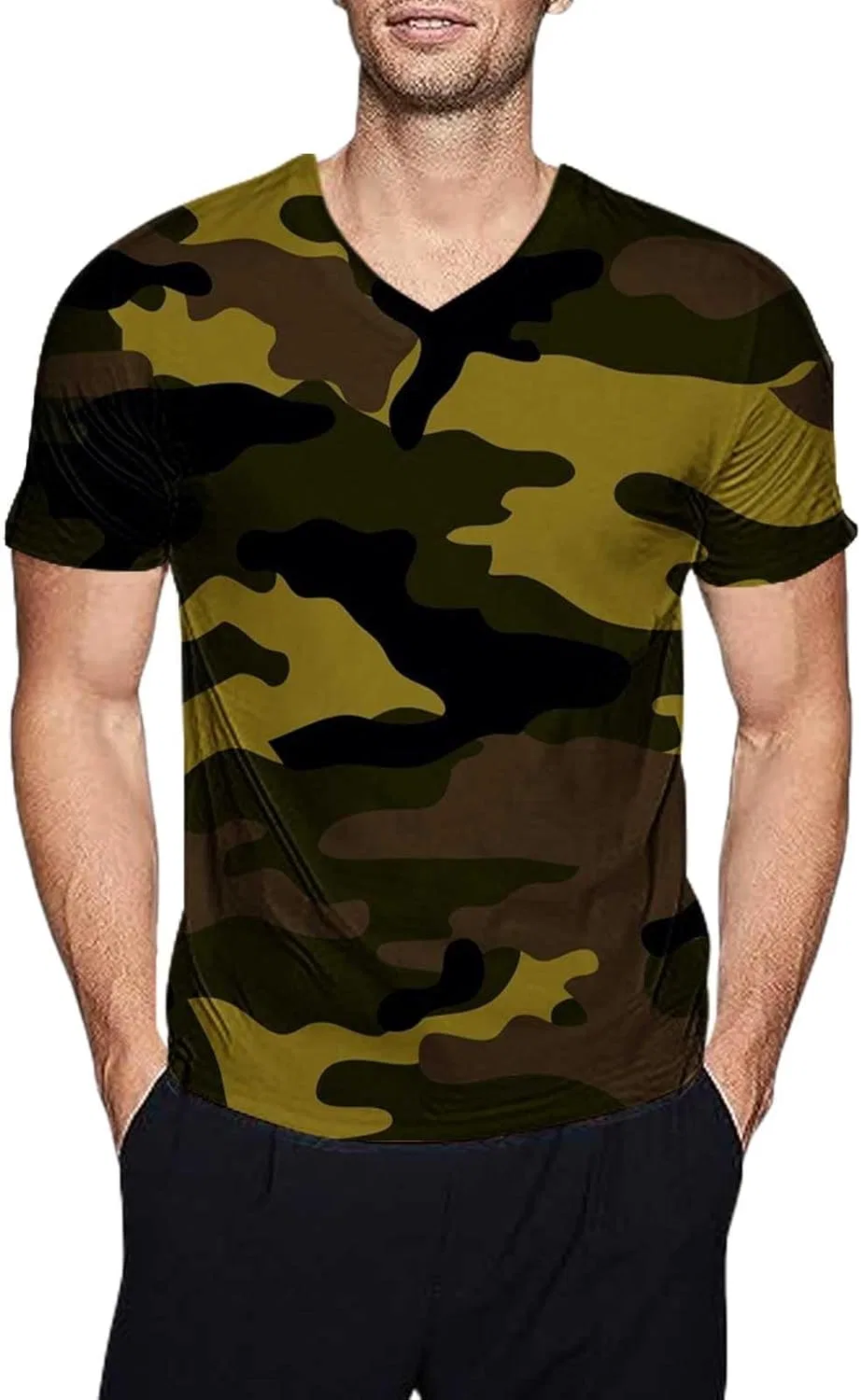 Мужская компрессионная футболка с камуфляжным принтом Miyaomn, Military Green