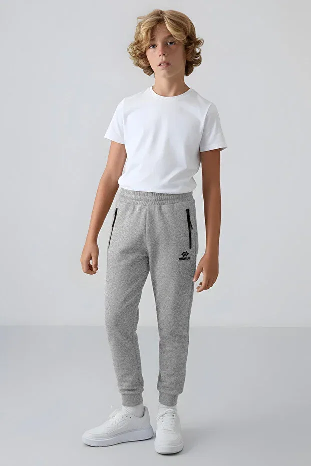 Детские спортивные штаны для мальчиков с застежкой-молнией Slim Fit Tommy Life, Gb Melange — фото 2