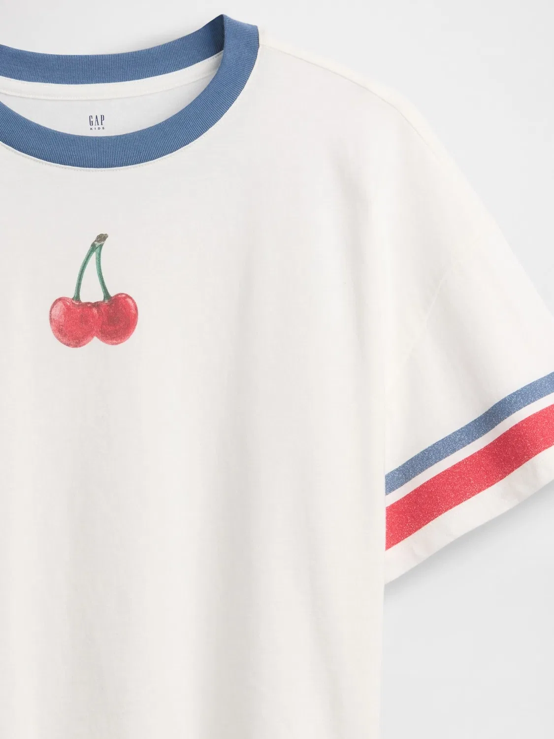 Футболка оверсайз с принтом Gap White Cherry — фото 3
