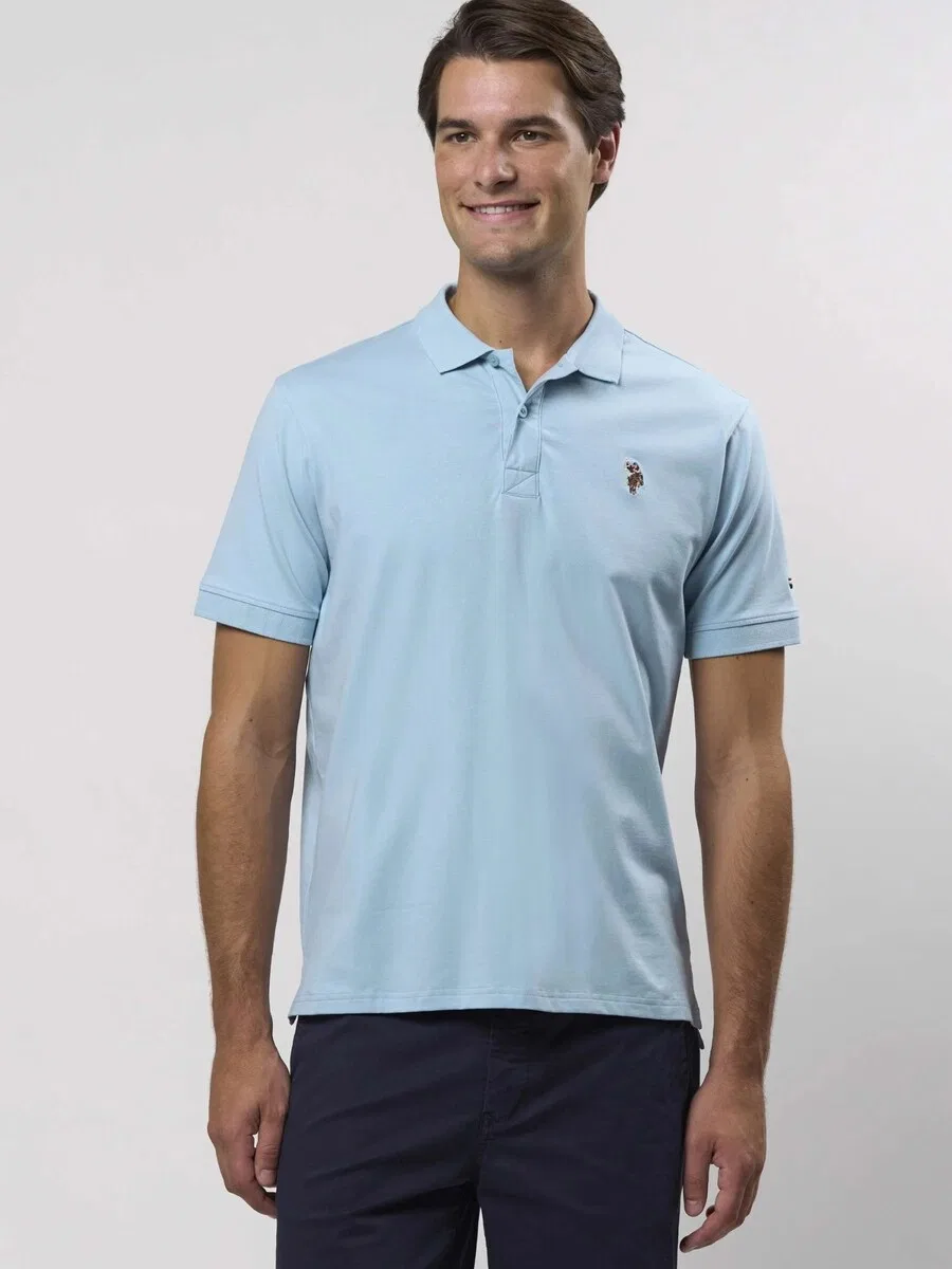 Рубашка на пуговицах стандартного кроя 'UMCostin' светло-голубого цвета U.S. Polo Assn. — фото 4