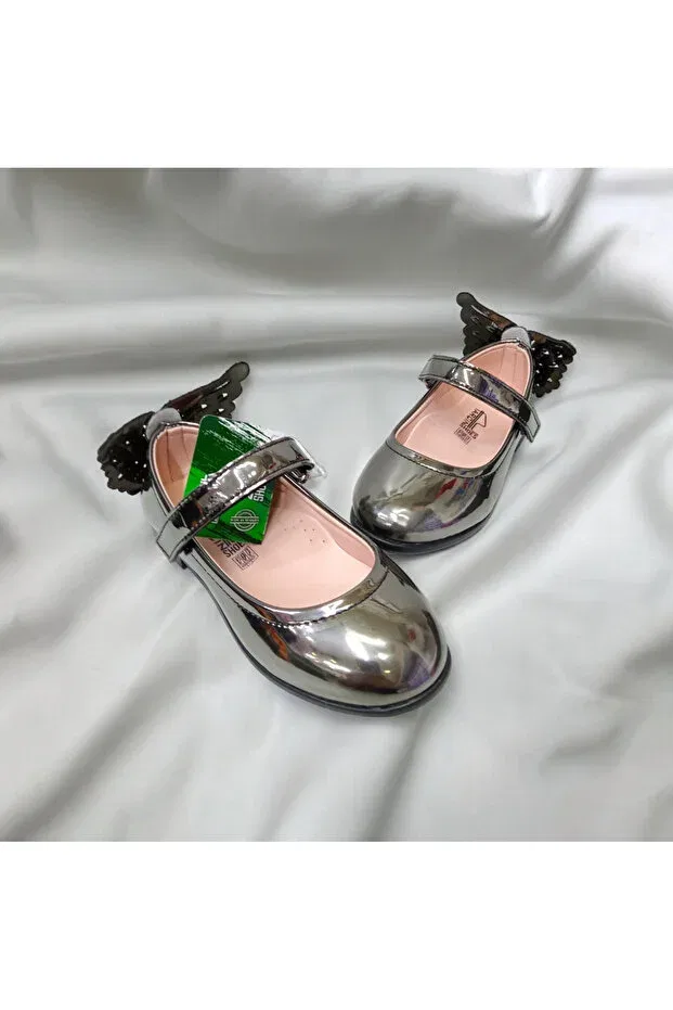 Детские туфли для девочек с принтом Patik Bebe, Platin Black — фото 3