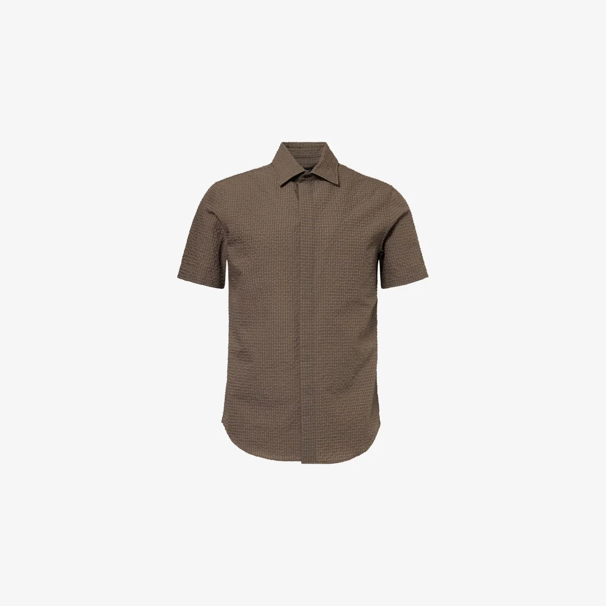 Рубашка Icon с коротким рукавом из тканого сирсакера Emporio Armani