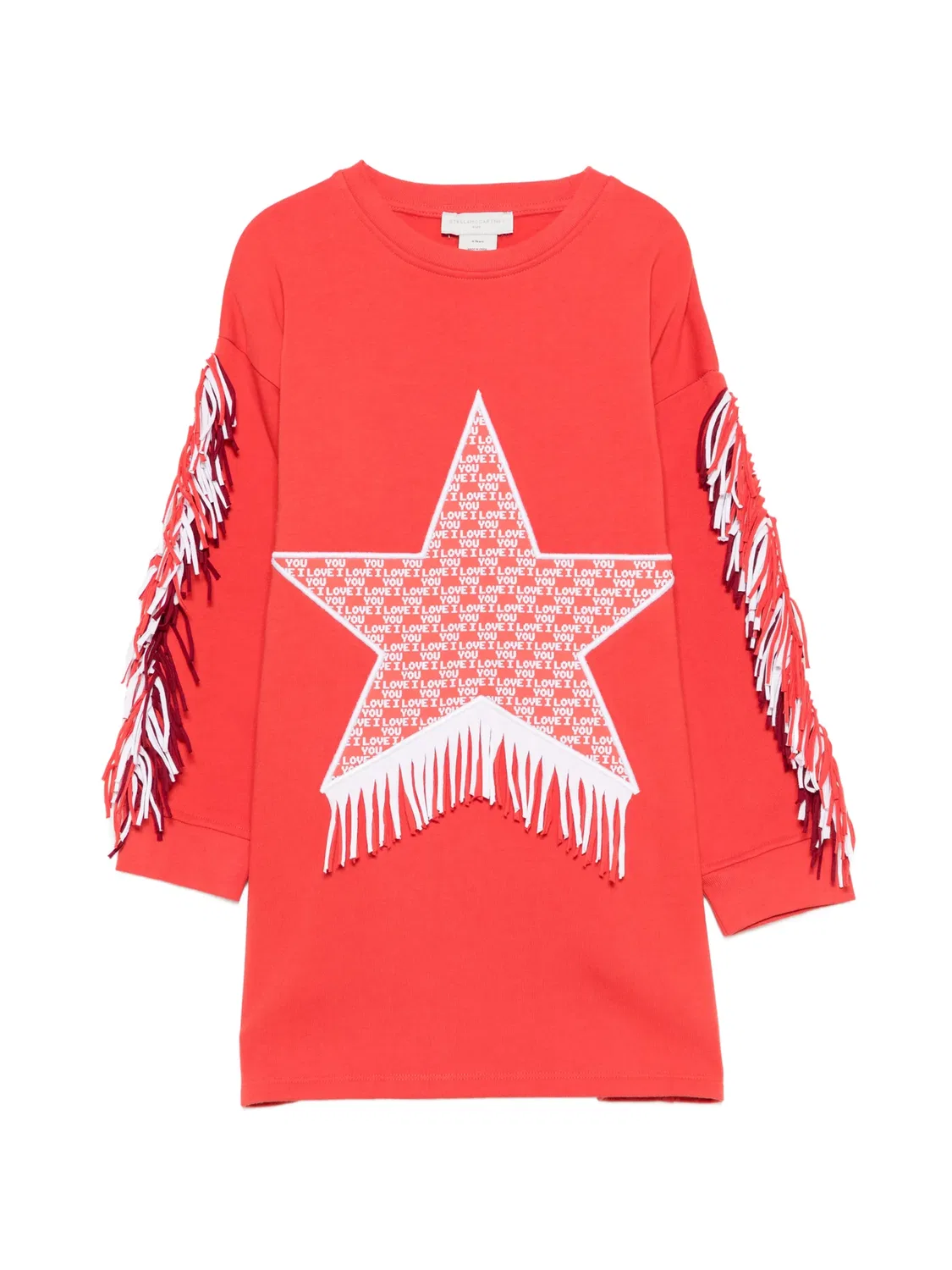 Платье со звездами и бахромой Stella McCartney, красный