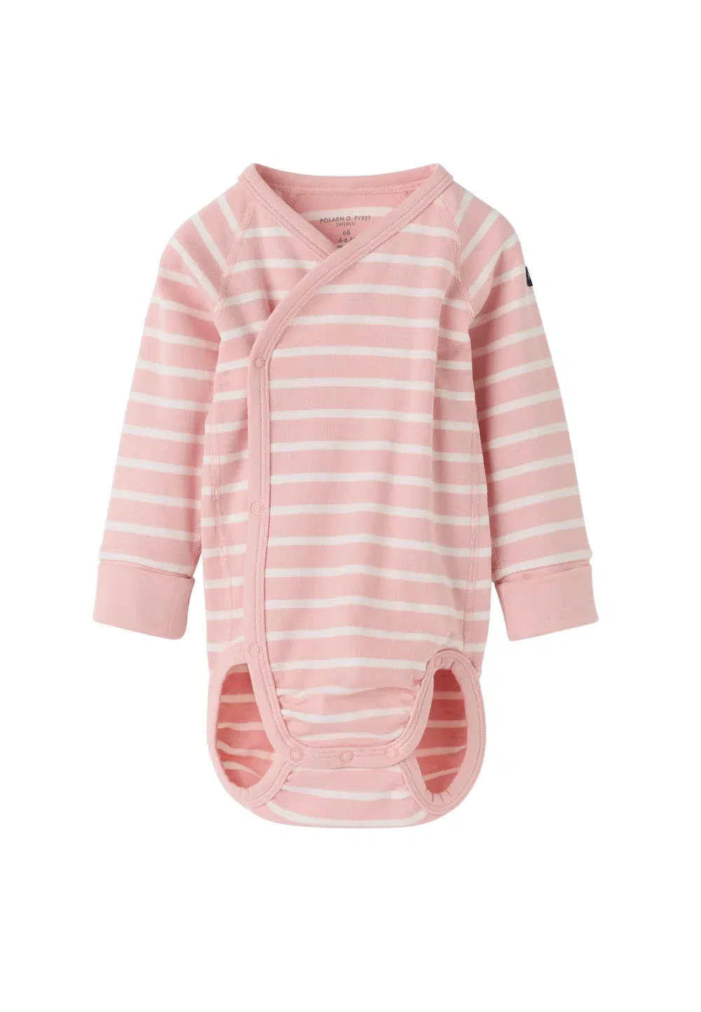 Полосатый классический боди-накидка унисекс - боди Polarn O. Pyret, Silver Pink