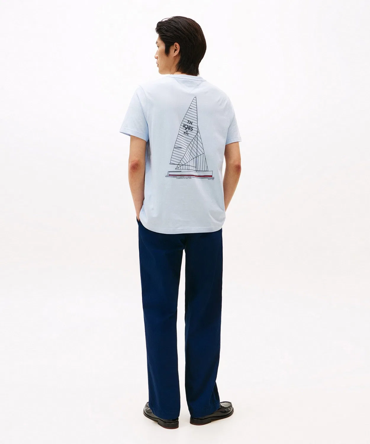 Мужская футболка с принтом Outline Sailing TOMMY HILFIGER, Light Blue — фото 4
