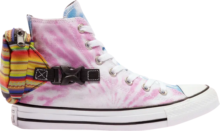 

Кроссовки Converse Wmns Chuck Taylor All Star High Buckle Up - Rainbow Tie-Dye, разноцветный