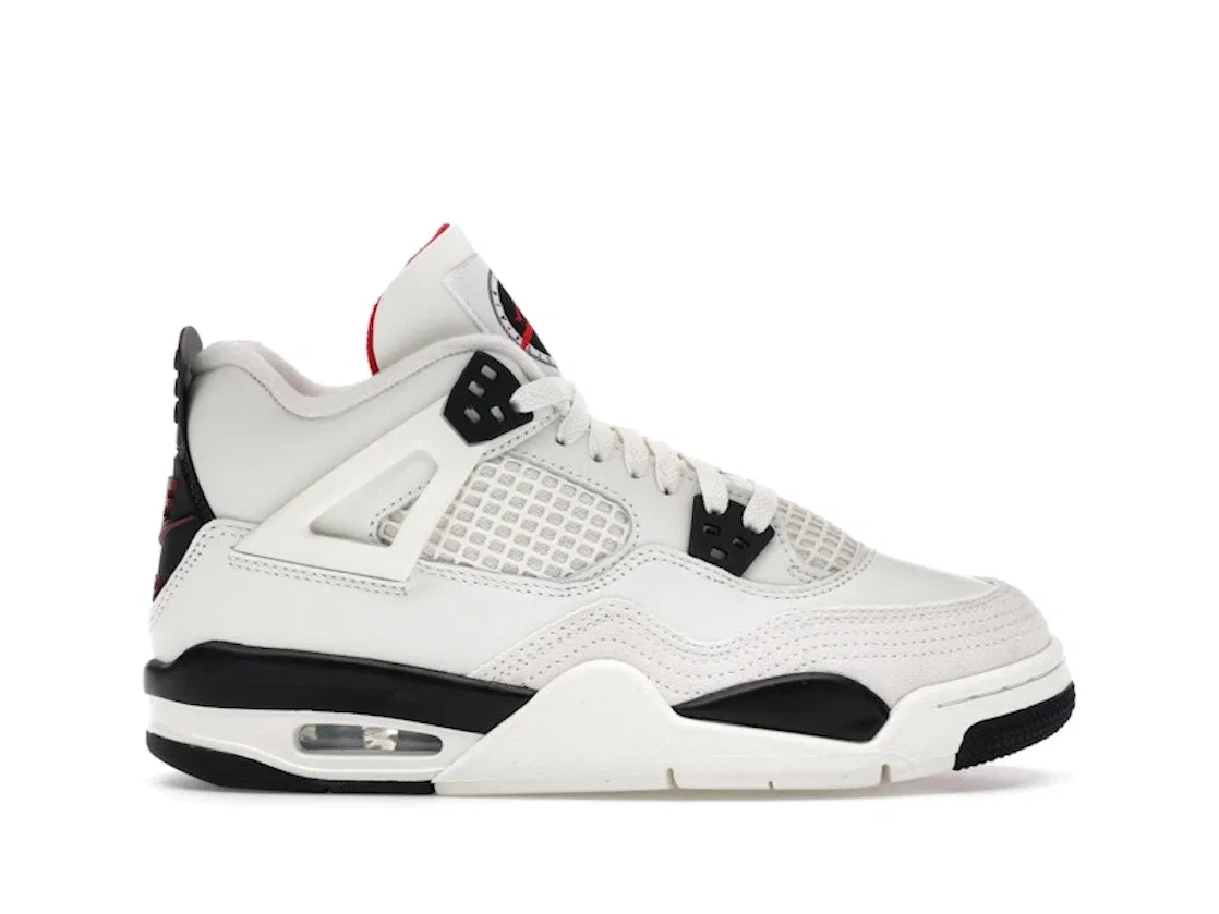 Детские кроссовки с классическим дизайном Jordan 4 Retro Jordan, Sail/Black/University Red
