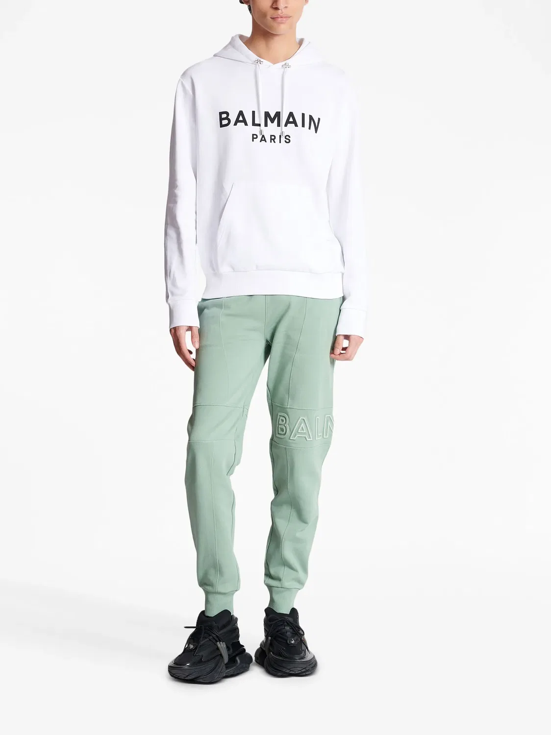 Худи с Логотипом и Длинными Рукавами Balmain, белый — фото 4