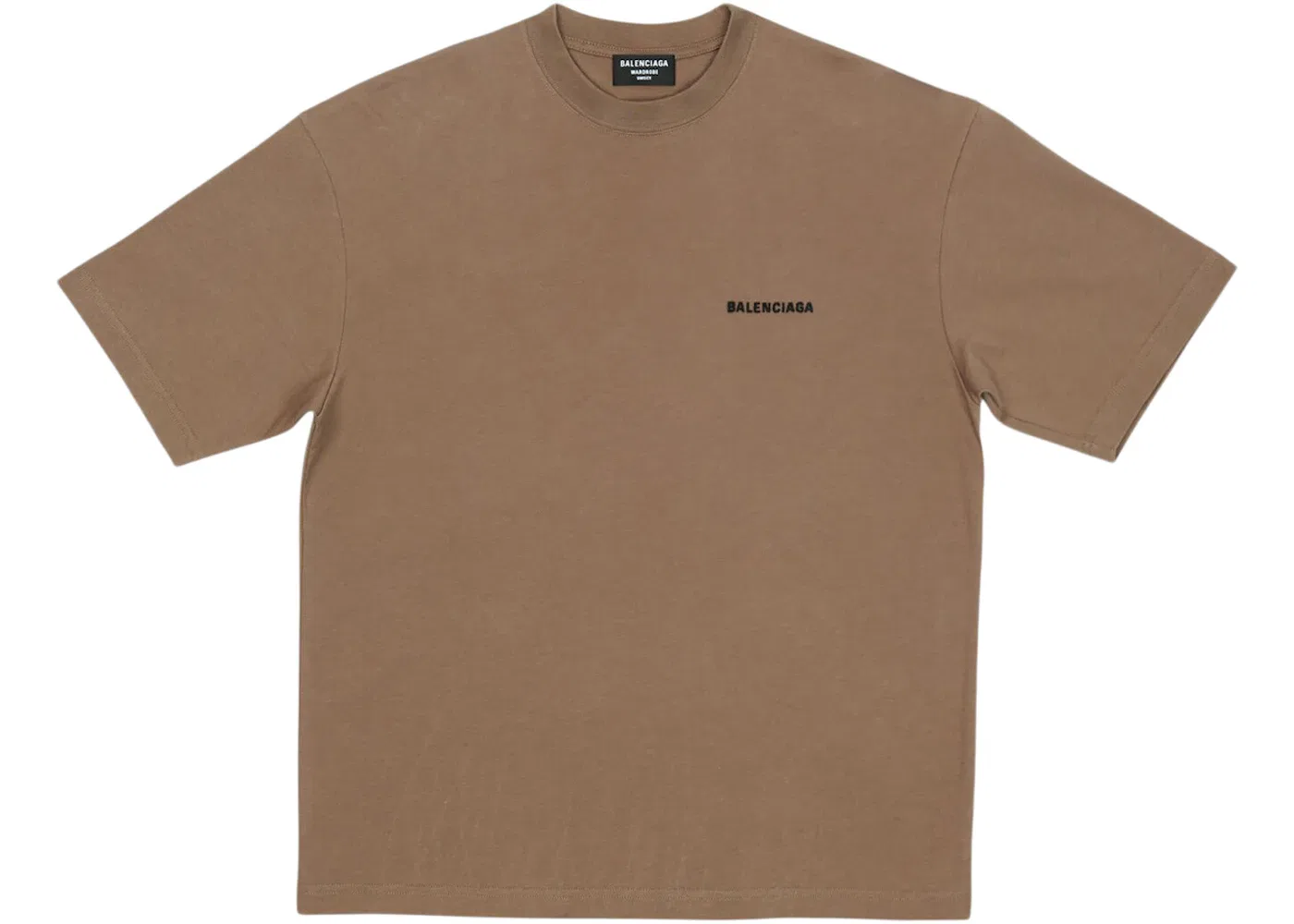 Мужская футболка с принтом Back Logo Regular Fit Vintage T-shirt Balenciaga, Dark Beige/Black