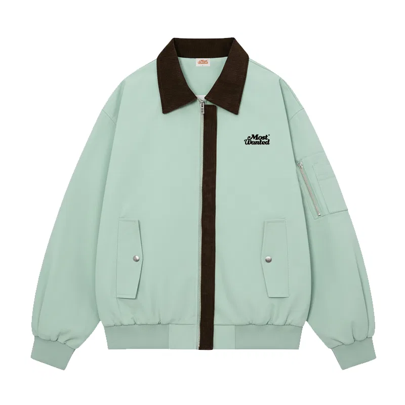 Детская куртка без воротника с принтом MostwantedLab, Mint Green