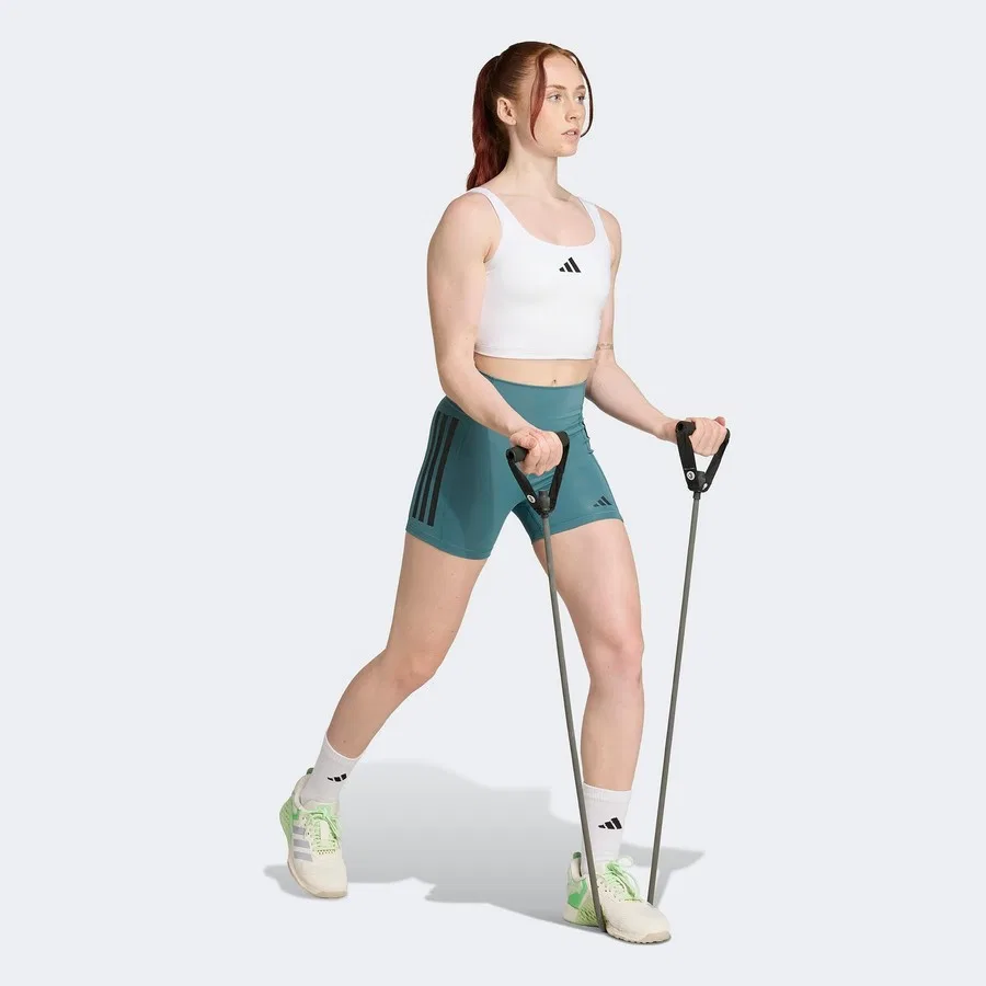 Спортивный топ-бра с принтом Power Light Support adidas, Черный — фото 4