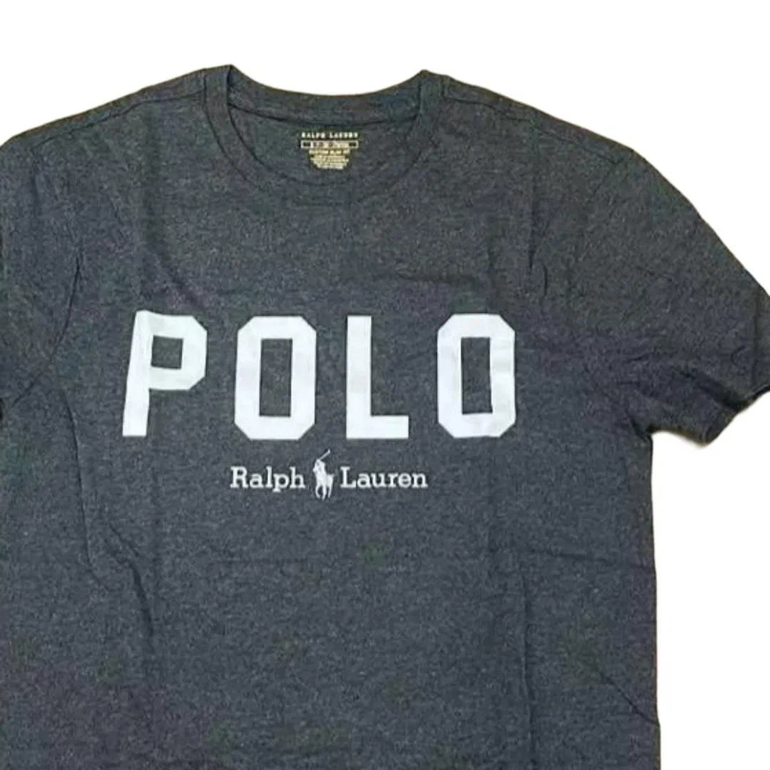 Мужская футболка с круглым вырезом Gray Polo Ralph Lauren, Серый — фото 4
