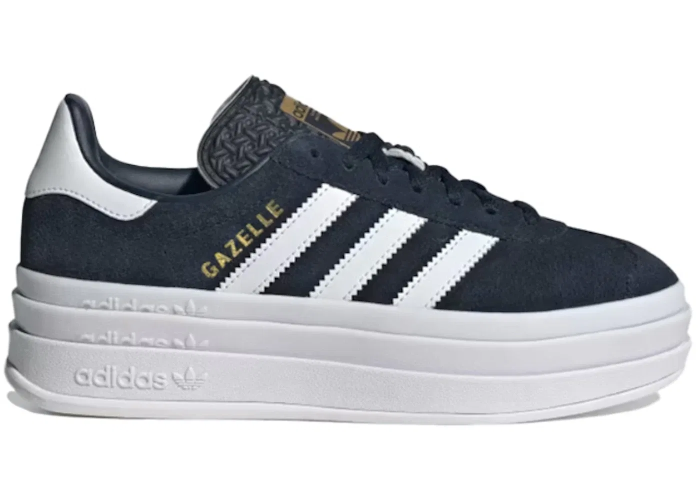 Детские кроссовки Lifestyle Gazelle Bold Adidas, Aurora Ink/Cloud White/Gold Metallic
