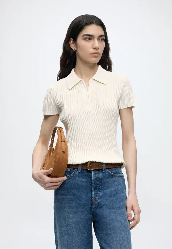 Футболка поло Calvin Klein, цвет tofu — фото 4