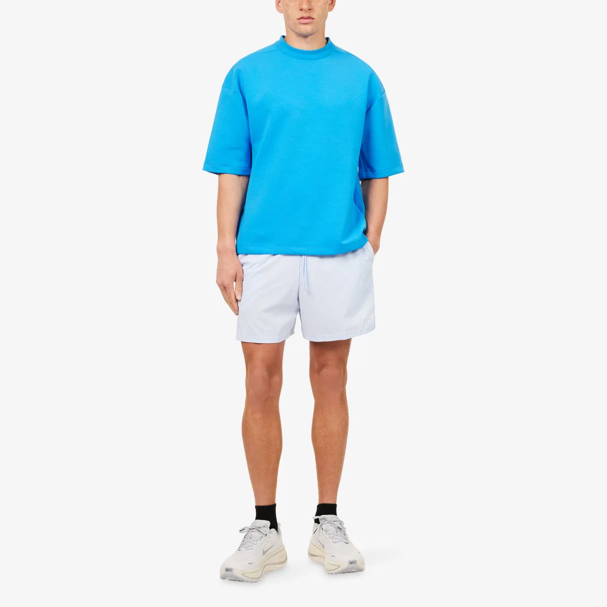 Трикотажная футболка с коротким рукавом из материала Dri-fit Nike, черный/синий — фото 2