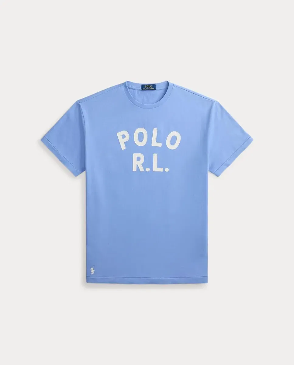 Мужская футболка хлопковая с логотипом Polo Ralph Lauren, Azul Porcelana — фото 4