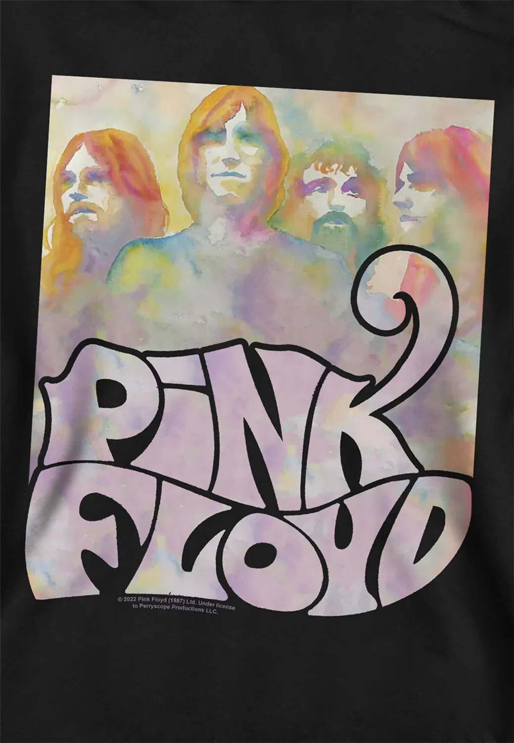 Детский худи с принтом Water Color Band Pink Floyd, Black — фото 2