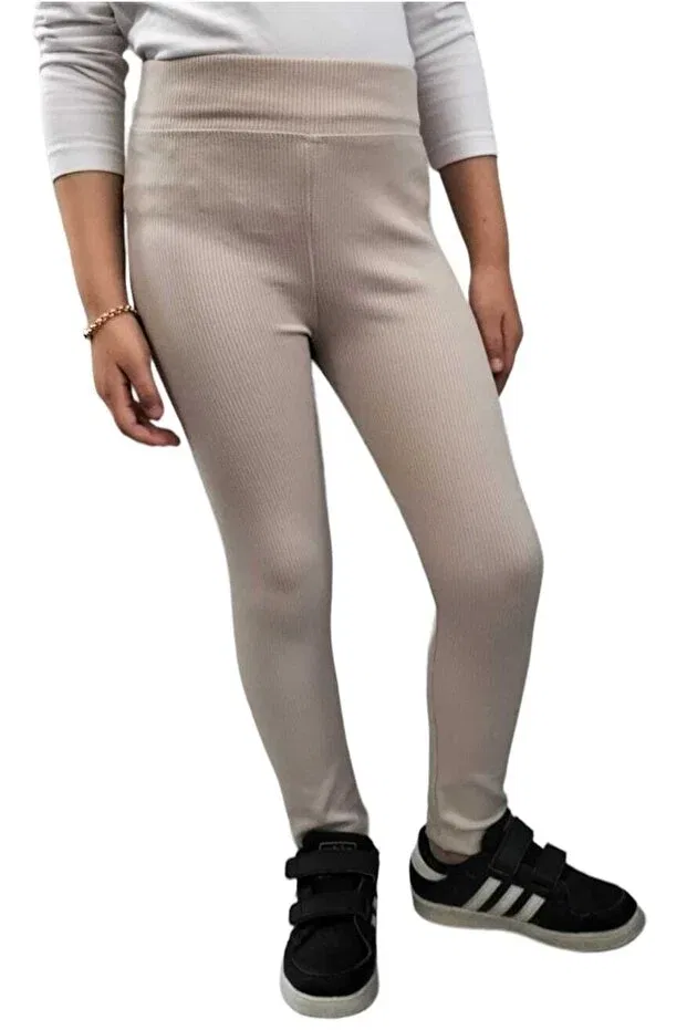 Детские леггинсы для девочек ребристые Kavin Kids, Cream
