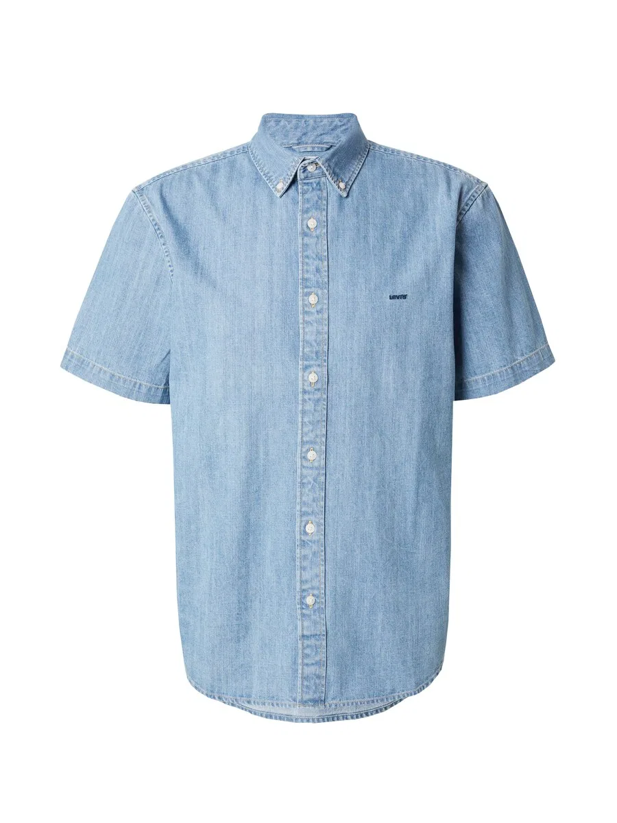 Рубашка LEVI'S Regular fit Button Up Shirt 'SS Authentic Button Down', синий джинсовый материал