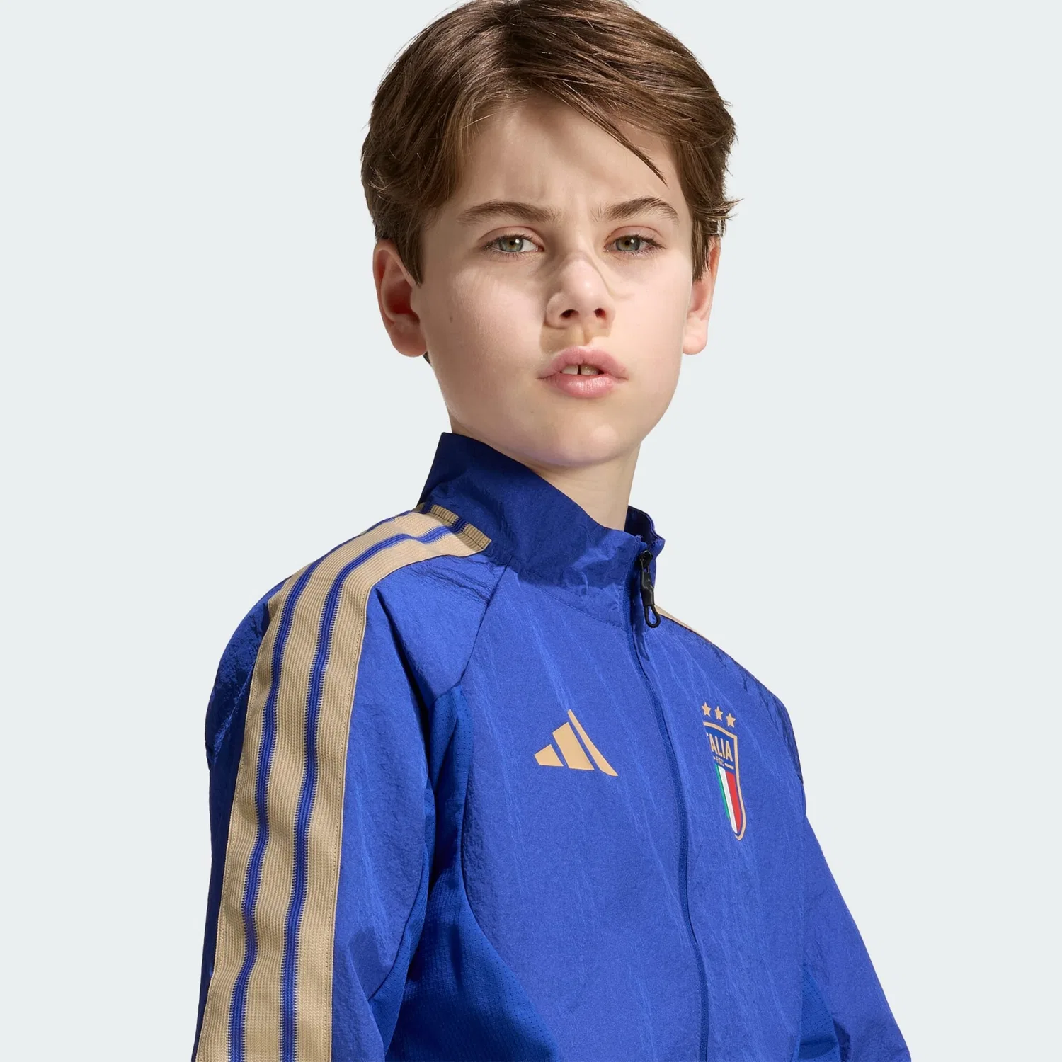 Спортивная куртка Adidas Performance Italien Anthem синего цвета — фото 4