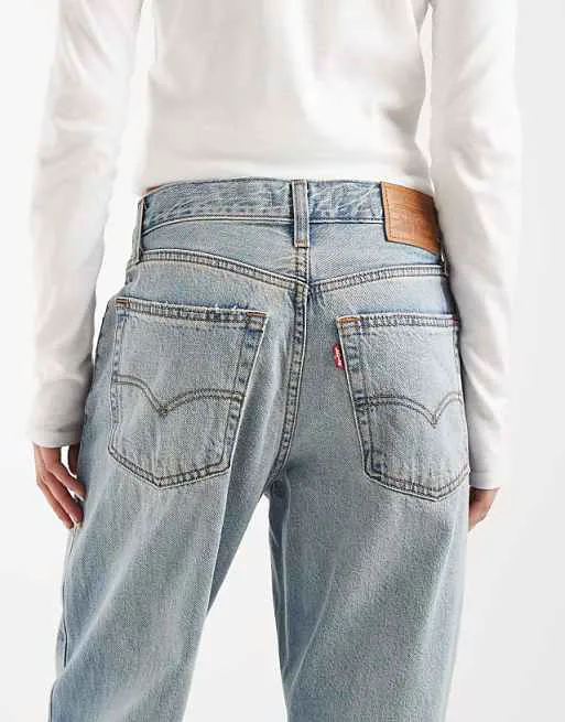 Свободные джинсы Levi's желтого и синего оттенка — фото 4