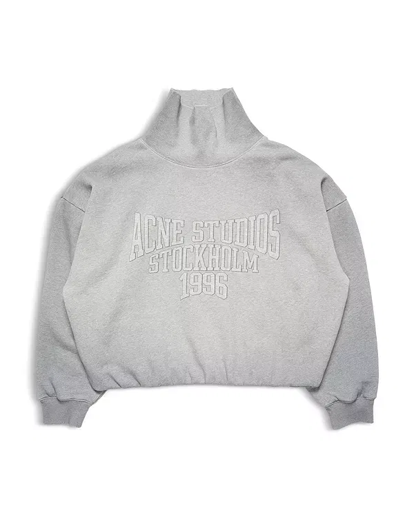 Женская толстовка с высоким воротником Acne Studios, Grey Melange