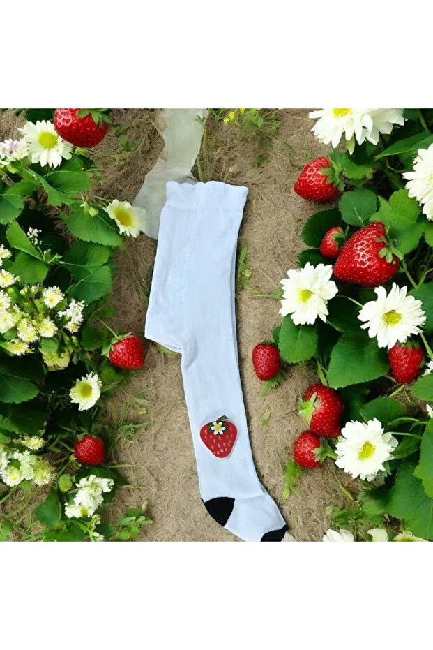 Детские носки для девочек с войлочными фигурками Özkardeşler Baby, White