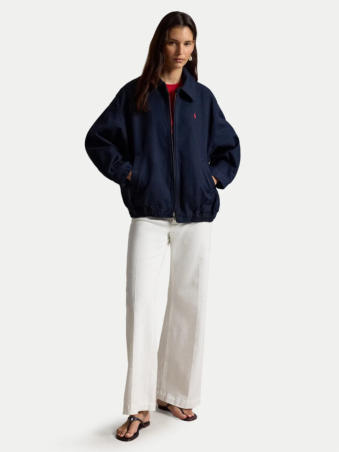Женская демисезонная куртка свободного кроя Polo Ralph Lauren, темно-синий — фото 2