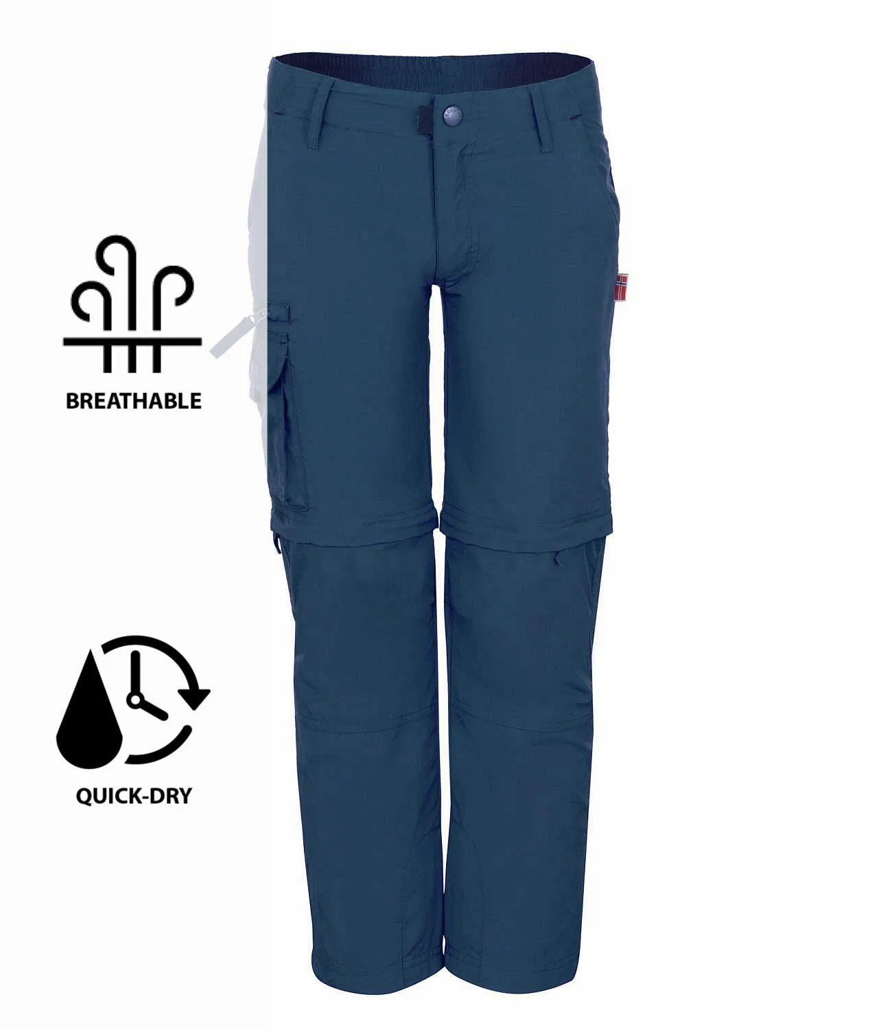 Детские треккинговые штаны с отстегивающимися штанинами Oppland Pants Trollkids, Mitternachtsindigo — фото 3