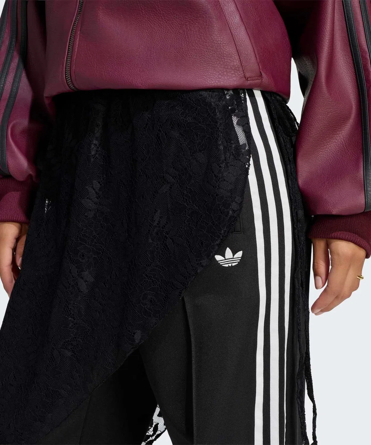 Женские спортивные брюки с отрезной юбкой 2-в-1 Firebird Loose Adidas Originals, Black — фото 3