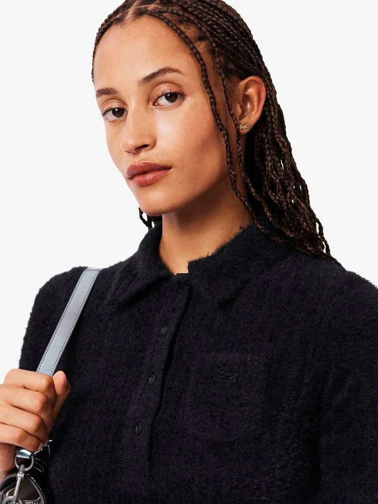 Поло флисовая LACOSTE, Black — фото 2