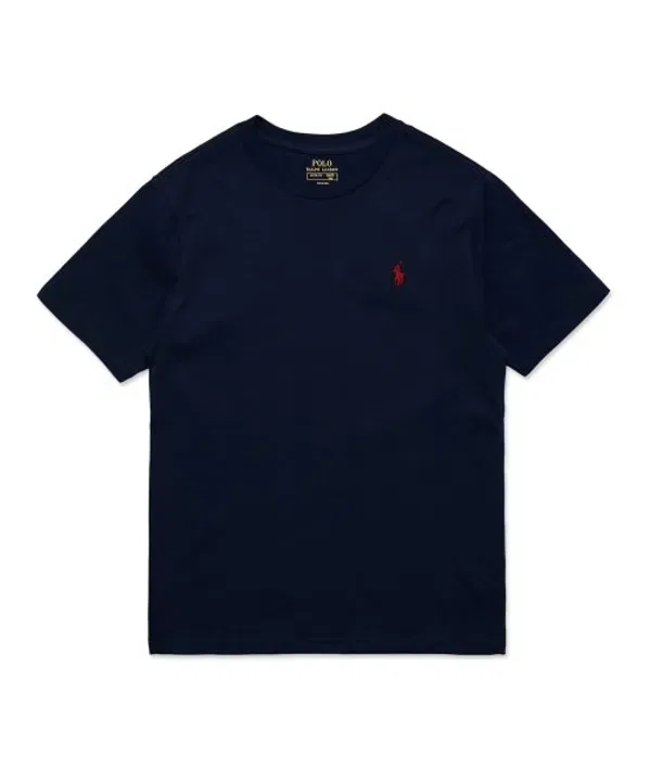 Детская футболка с коротким рукавом, круглый вырез, хлопок, Polo Ralph Lauren Children, темно-синий