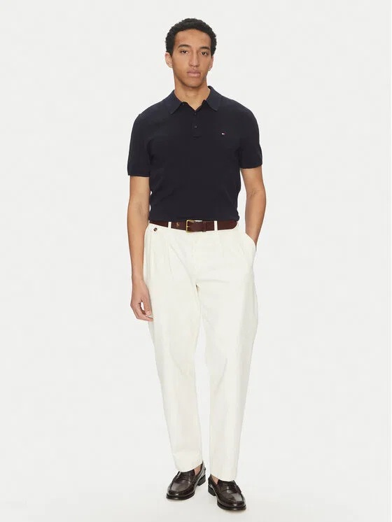 Поло regular fit Essential Tommy Hilfiger, темно-синий — фото 2