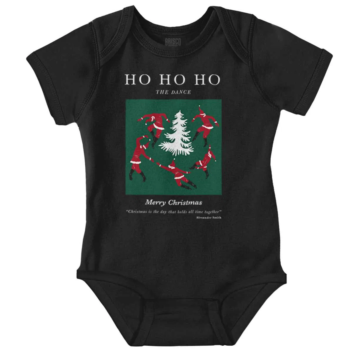 Детское боди для девочек и мальчиков с принтом Christmas Santa Dance Matisse Art Brisco Brands, Black