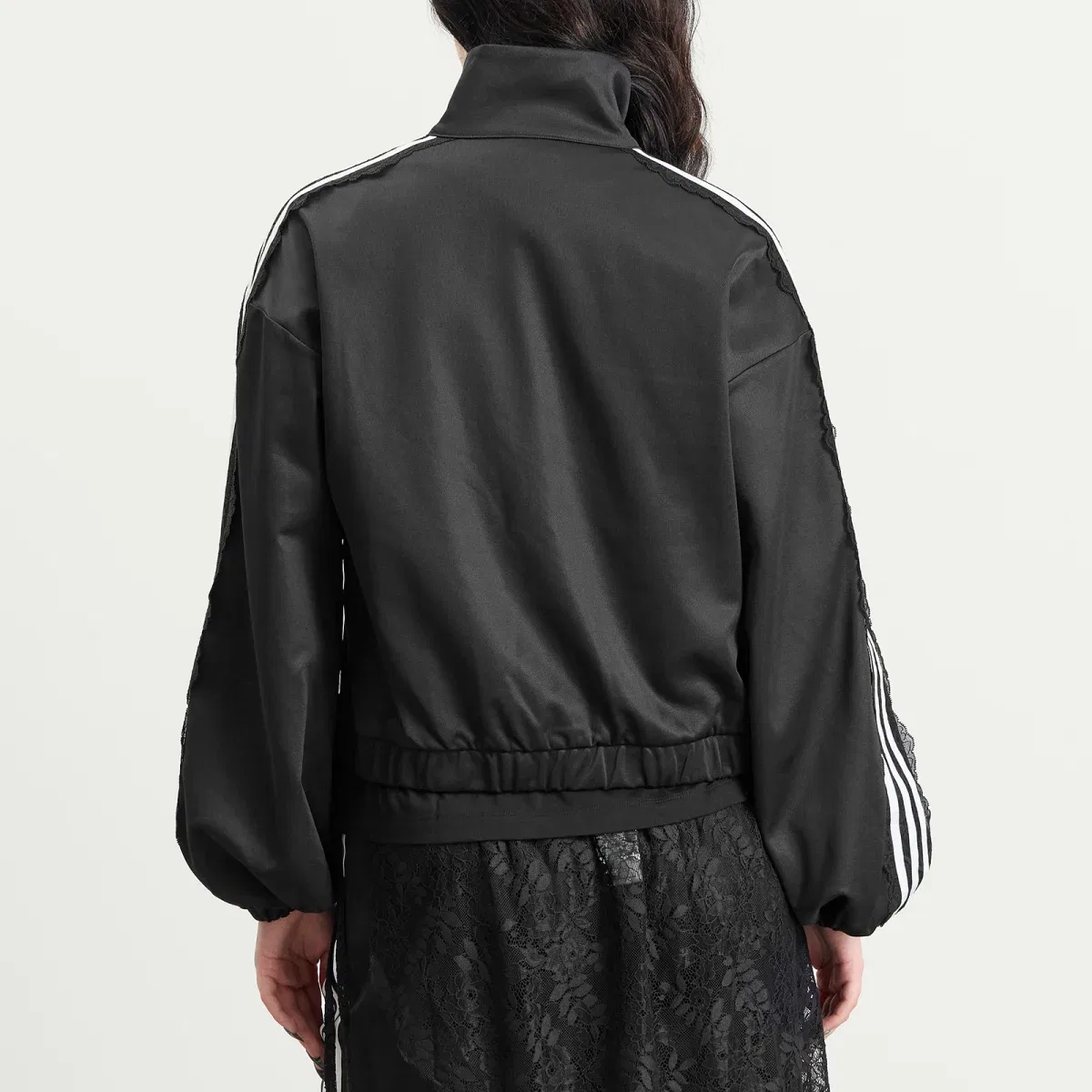 Женский топ оверсайз с кружевом Lace Oversized Track Top Adidas, Black — фото 3