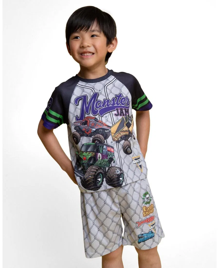 Спортивный комплект из футболки и шорт с принтом Monster Jam Monster Jam, Grey Monster Jam — фото 3