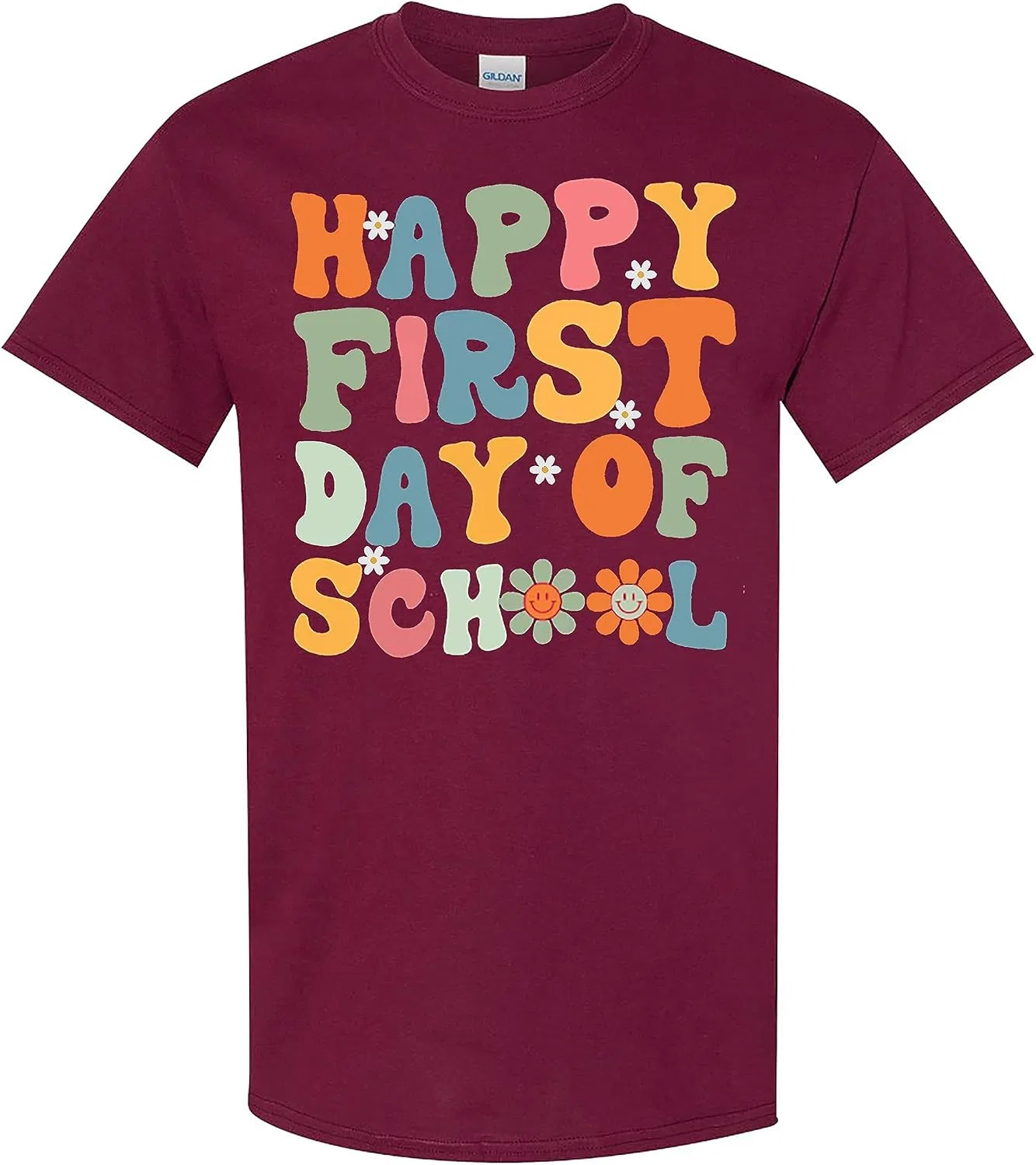 Женская футболка с принтом Back to School Tee, Maroon