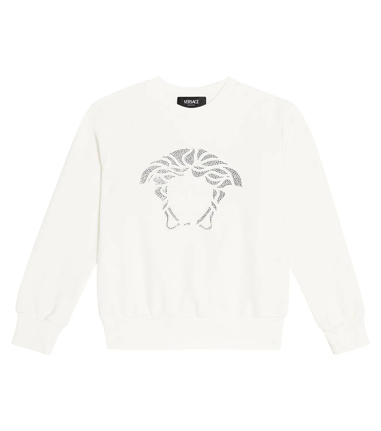 Толстовка хлопковая с вышивкой Versace Kids, белый