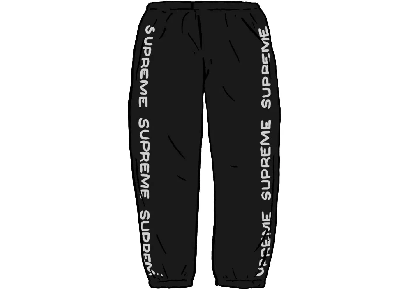 Мужские спортивные штаны с металлическим кантом Supreme Sweatpant, Black
