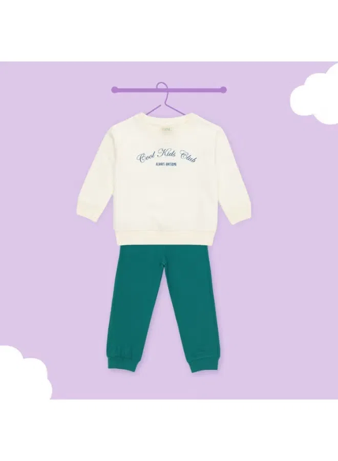 Комплект зимний из органического хлопка Boys Winter Co-ord Set Luay, белый — фото 3
